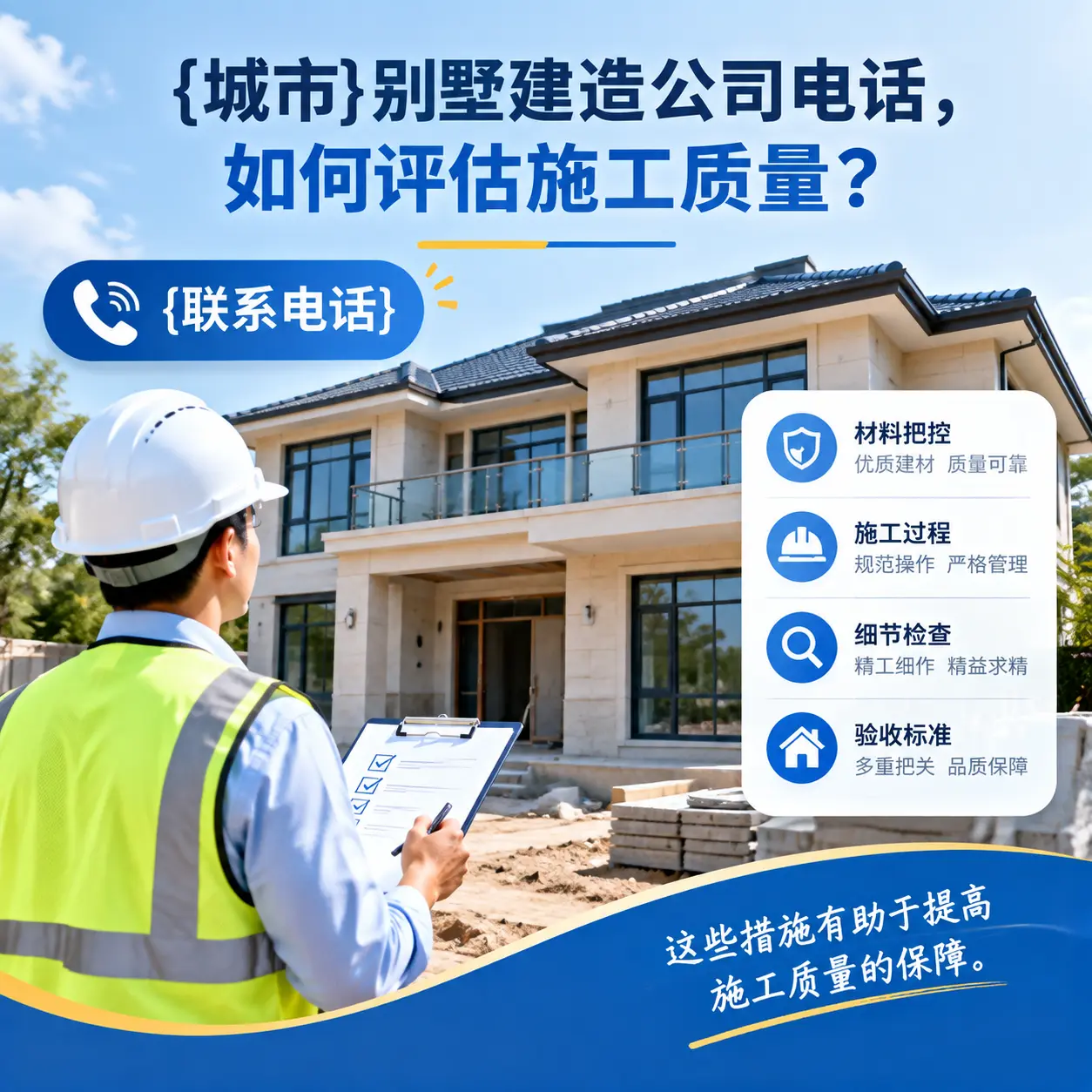 罗甸别墅建造公司电话，如何评估施工质量？